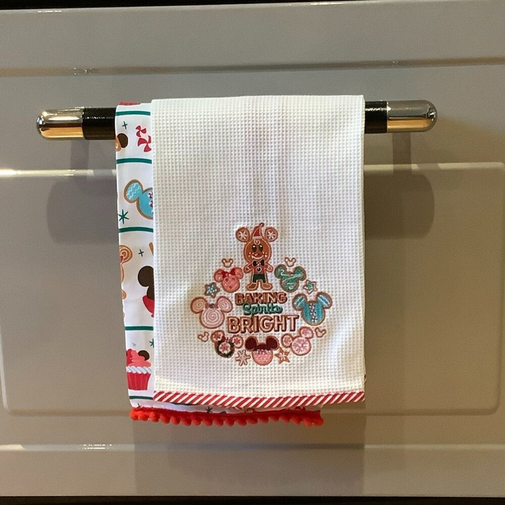 Disney Holiday Decorative Hand Towels, New, & Keepsake Campbells Soup Ornament - Picture 2 of 5